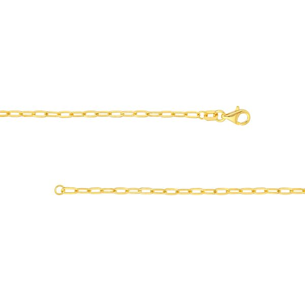 14k Yellow Gold 2.1mm Paper Clip Chain Image 4 Arezzo Jewelers Elmwood Park, IL