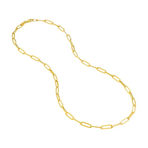 14k Yellow Gold Hollow Paper Clip Chain Image 3 Arezzo Jewelers Elmwood Park, IL