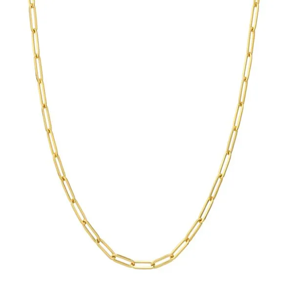 14K Yellow Gold 3.80mm Designer Paperclip Link Chain Arezzo Jewelers Elmwood Park, IL