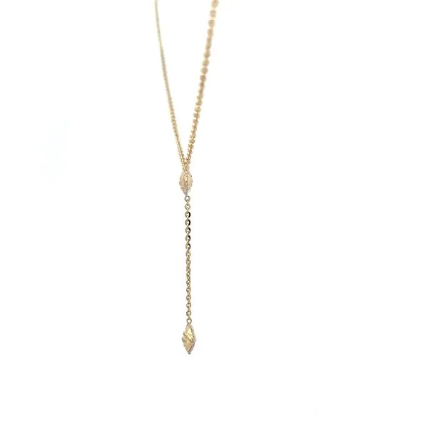 14 Karat Yellow Gold Lariat Gold Necklace Image 3 Arezzo Jewelers Elmwood, IL