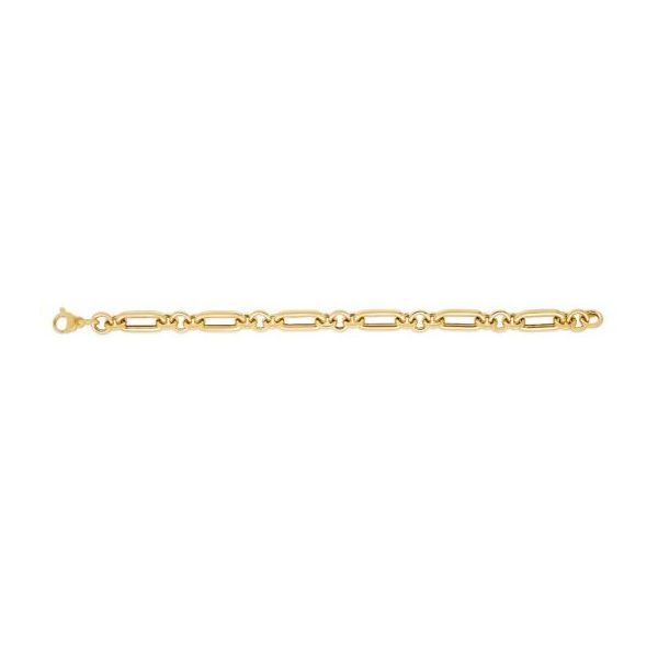 14K Gold Alternating Paperclip Round Links Chain Image 2 Arezzo Jewelers Elmwood Park, IL