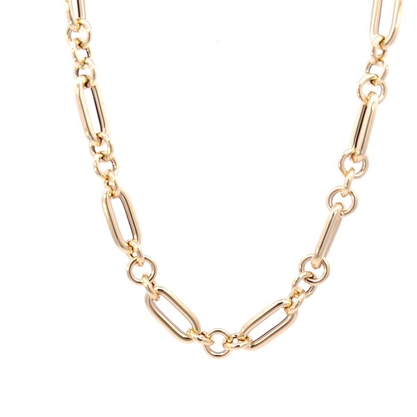 14K Gold Alternating Paperclip Round Links Chain Image 4 Arezzo Jewelers Elmwood Park, IL