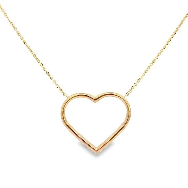 14K Yellow Gold Open Heart Necklace Arezzo Jewelers Elmwood Park, IL