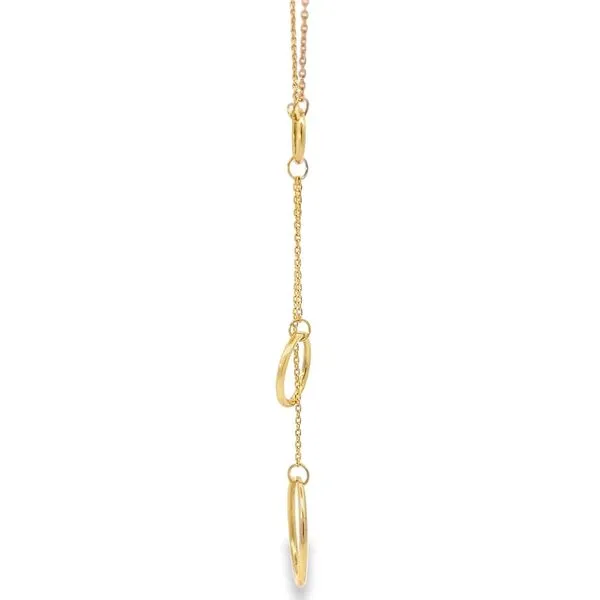 18K Yellow Gold Open Circle Lariat Necklace Image 4 Arezzo Jewelers Elmwood Park, IL