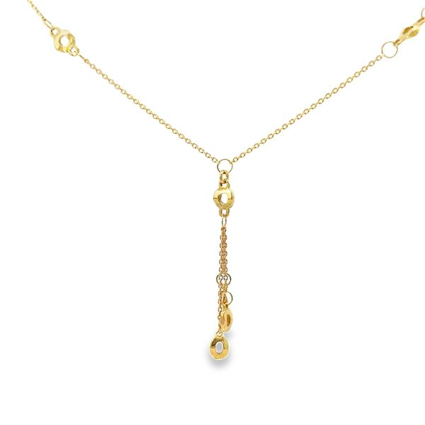 18K Yellow Gold Lariat Necklace with Circle Accents Image 3 Arezzo Jewelers Elmwood Park, IL