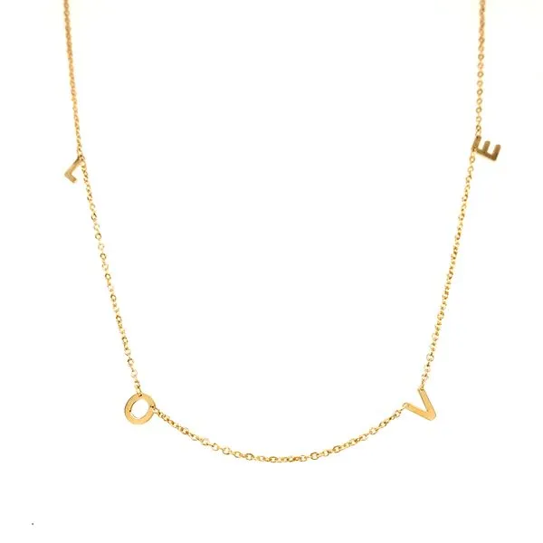 14k Yellow Gold Love Necklace Image 2 Arezzo Jewelers Elmwood Park, IL