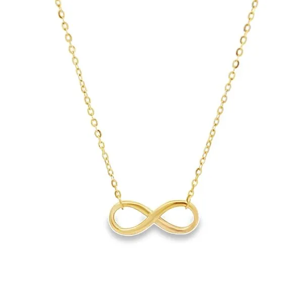 14K Yellow Gold Infinity Necklace Image 4 Arezzo Jewelers Elmwood Park, IL
