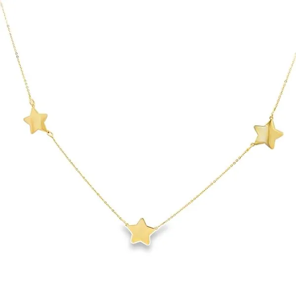 14K Yellow Gold Three Star Necklace Image 3 Arezzo Jewelers Elmwood Park, IL
