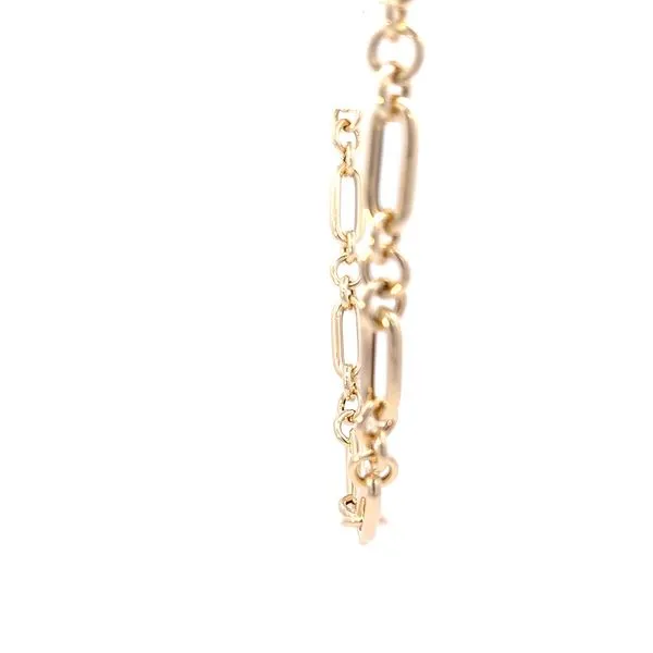 14K Gold Alternating Paperclip Round Links Chain Image 3 Arezzo Jewelers Elmwood Park, IL