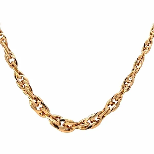 14K Gold Polished Graduated Double Oval Link Chain Image 3 Arezzo Jewelers Elmwood Park, IL