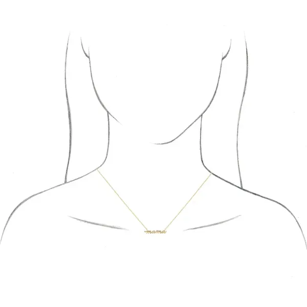 14K Yellow Petite Mama Script Necklace Image 3 Arezzo Jewelers Elmwood, IL