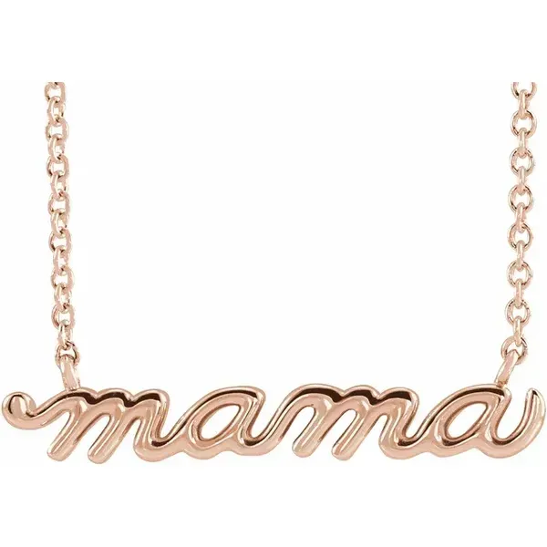 14K Rose Petite Mama Script Necklace Arezzo Jewelers Elmwood Park, IL