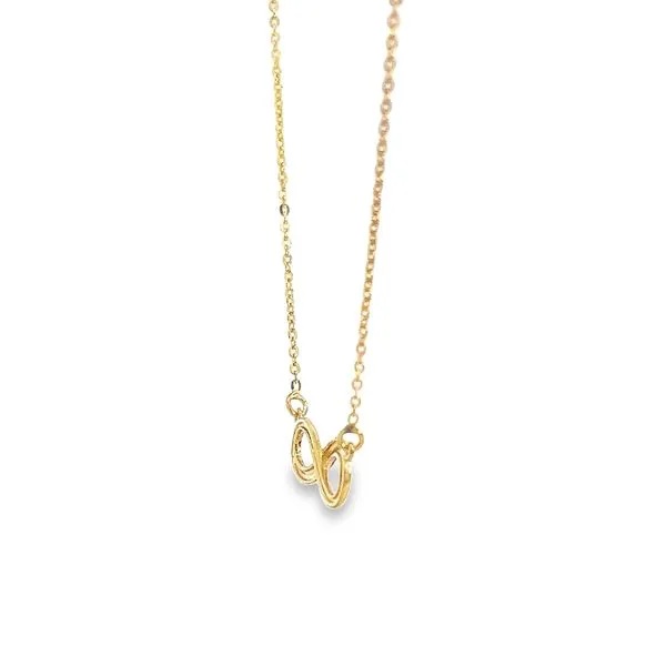 18K Yellow Gold Petite Infinity Necklace Image 2 Arezzo Jewelers Elmwood Park, IL