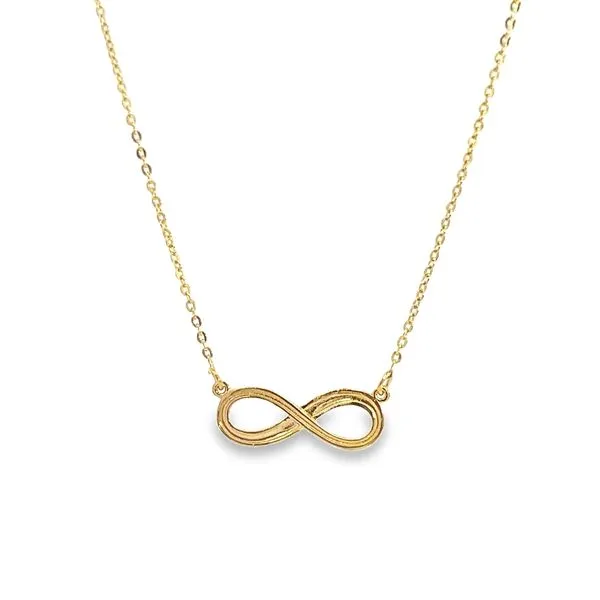 18K Yellow Gold Petite Infinity Necklace Image 3 Arezzo Jewelers Elmwood Park, IL