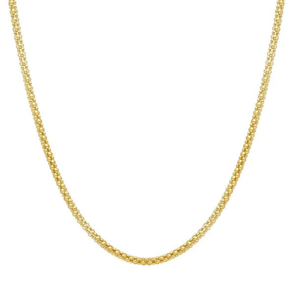 14k Yellow Gold Popcorn Link Necklace Arezzo Jewelers Elmwood Park, IL