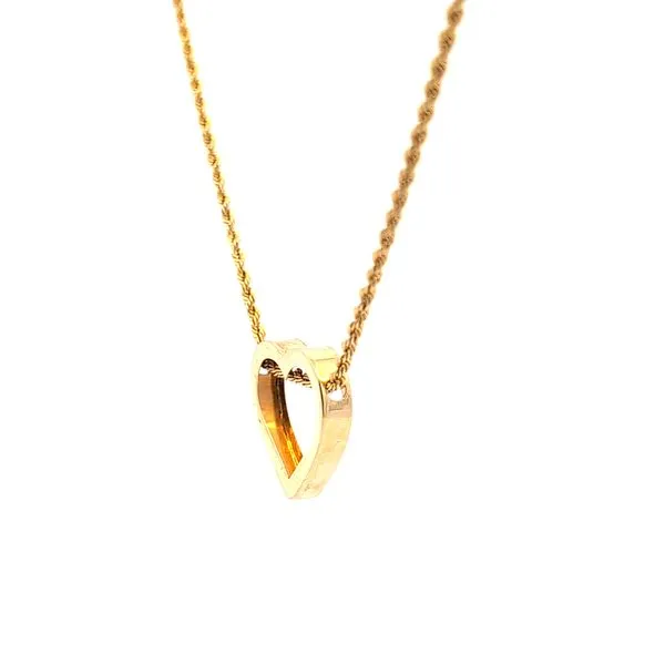 14 Karat Yellow Gold Heart Gold Necklace Image 2 Arezzo Jewelers Elmwood Park, IL