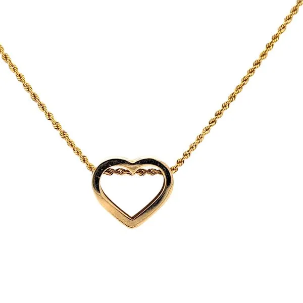 14 Karat Yellow Gold Heart Gold Necklace Image 3 Arezzo Jewelers Elmwood Park, IL