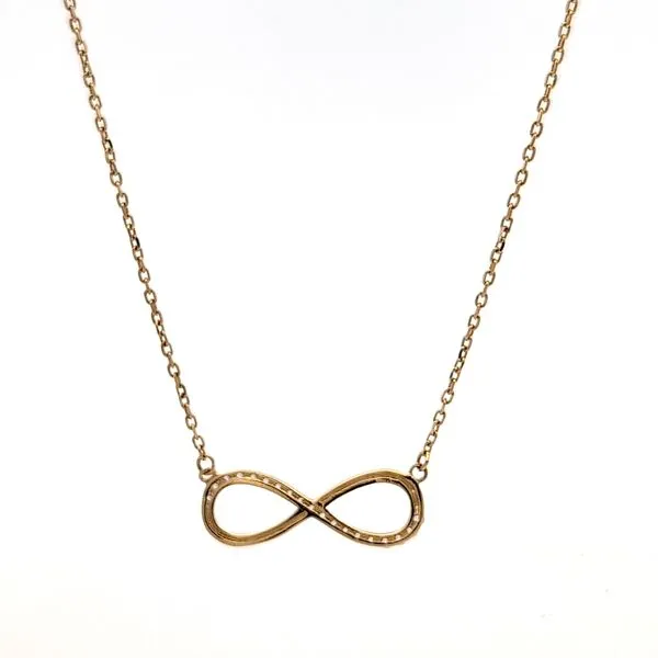 14K Yellow Gold CZ Infinity Necklace Image 3 Arezzo Jewelers Elmwood Park, IL