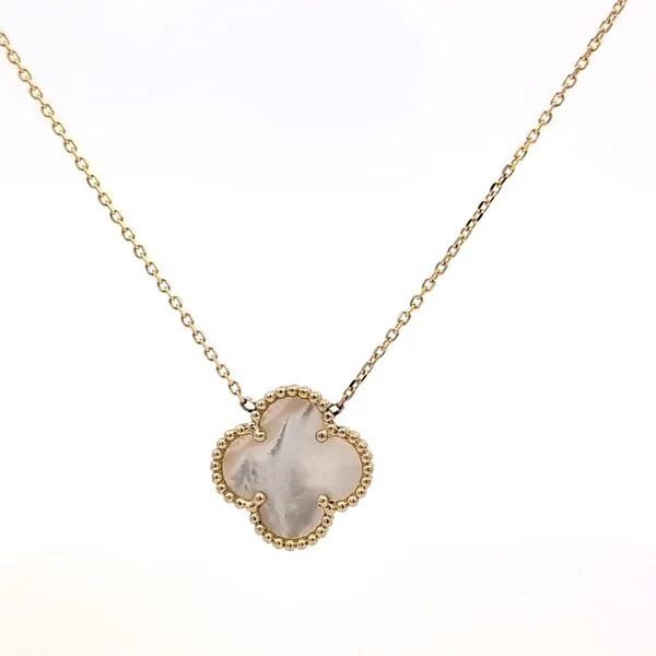 Yellow Gold Motif Necklace | Mother of Pearl Image 3 Arezzo Jewelers Elmwood Park, IL