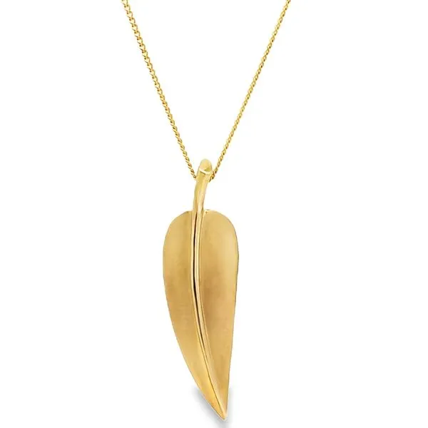 Vintage Tiffany & Co. Angela Cummings 18K Gold Leaf Pendant Necklace Image 2 Arezzo Jewelers Elmwood Park, IL