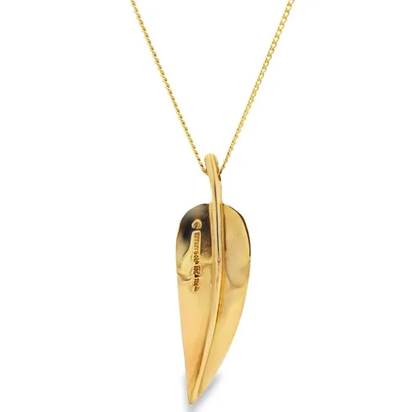 Vintage Tiffany & Co. Angela Cummings 18K Gold Leaf Pendant Necklace Image 3 Arezzo Jewelers Elmwood Park, IL