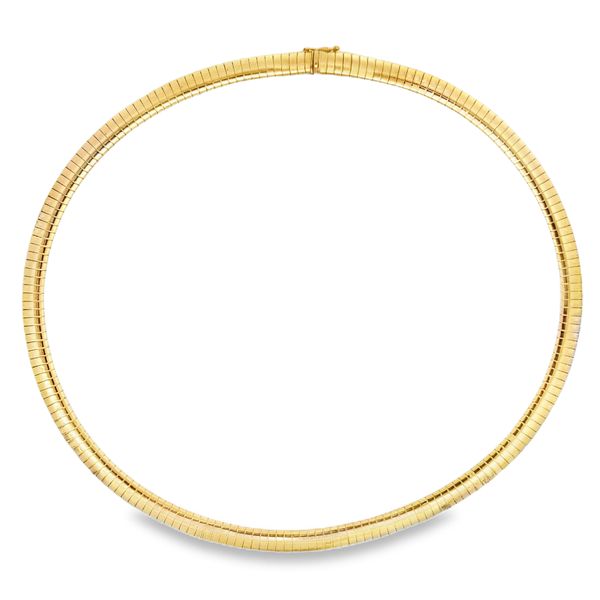 14 Karat Yellow Gold 5.75mm Italian Omega Link Necklace Arezzo Jewelers Elmwood Park, IL