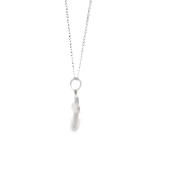 14k White Gold Petite Cross Necklace Image 4 Arezzo Jewelers Elmwood, IL