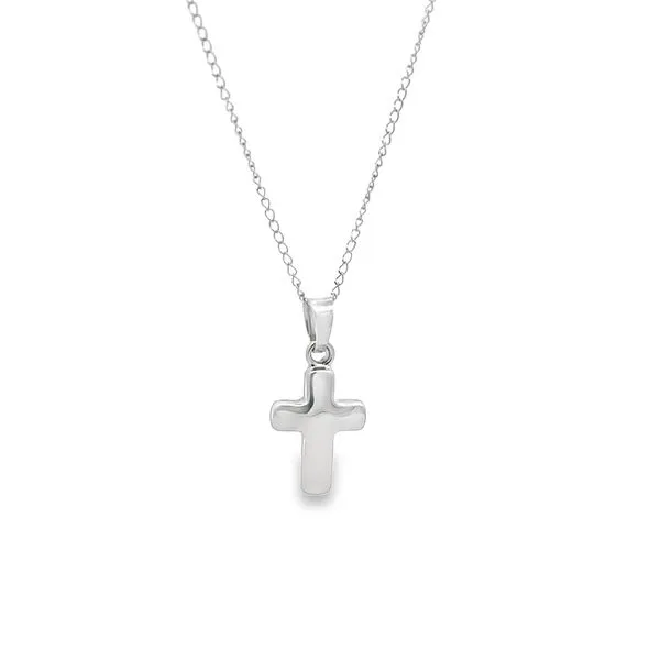 14k White Gold Petite Cross Necklace Arezzo Jewelers Elmwood Park, IL