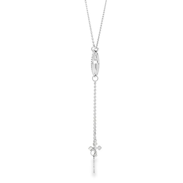 18K White Gold Cross Medal Religious Necklace Image 3 Arezzo Jewelers Elmwood Park, IL