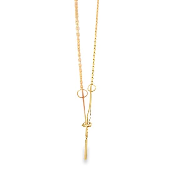 18K Yellow Gold Cross and Angel Wings Religious Necklace Image 4 Arezzo Jewelers Elmwood Park, IL