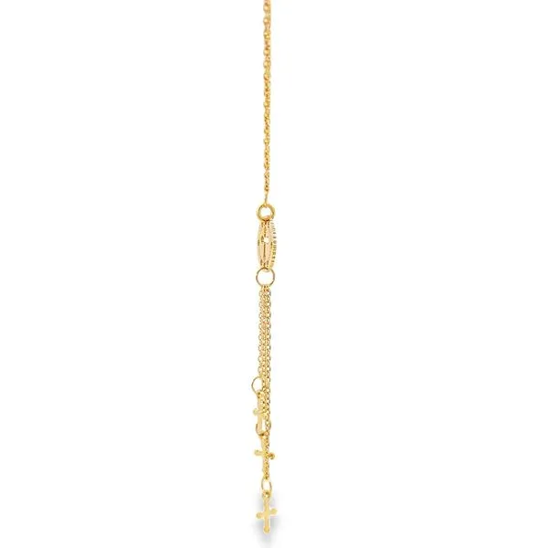 18K Yellow Gold Cross Religious Lariat Necklace Image 4 Arezzo Jewelers Elmwood Park, IL