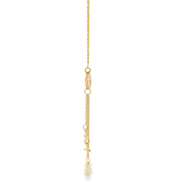 18K Yellow Gold Cross Religious Lariat Necklace Image 4 Arezzo Jewelers Elmwood Park, IL