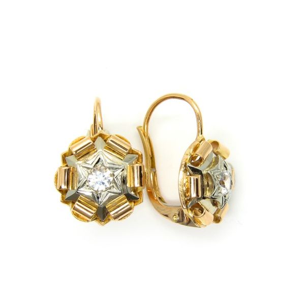 18k Gold Vintage Leverback Earrings Image 2 Arezzo Jewelers Elmwood Park, IL