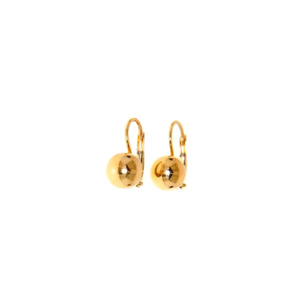 18k Yellow Gold Leverback Ball Earrings, 8mm Arezzo Jewelers Elmwood Park, IL
