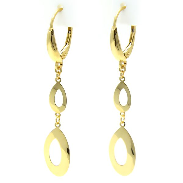 18k Yellow Gold Fancy Dangle Earrings Arezzo Jewelers Elmwood Park, IL