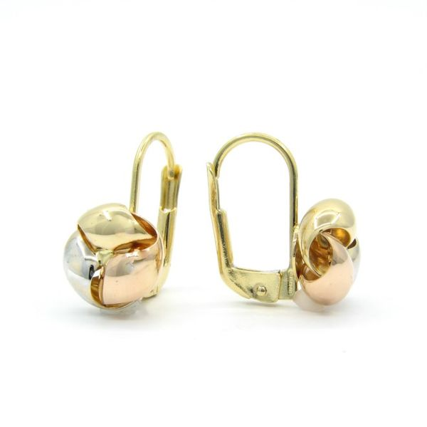 18k Tri Color Knot Earrings Arezzo Jewelers Elmwood Park, IL