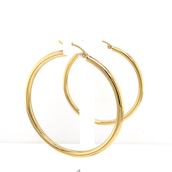 14k Yellow Gold Hoop Earrings, 2