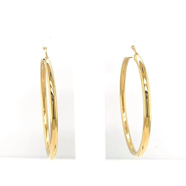 14k Yellow Gold Hoop Earrings, 2