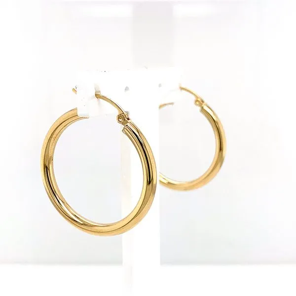 14k Yellow Gold Hoop Earrings, 1