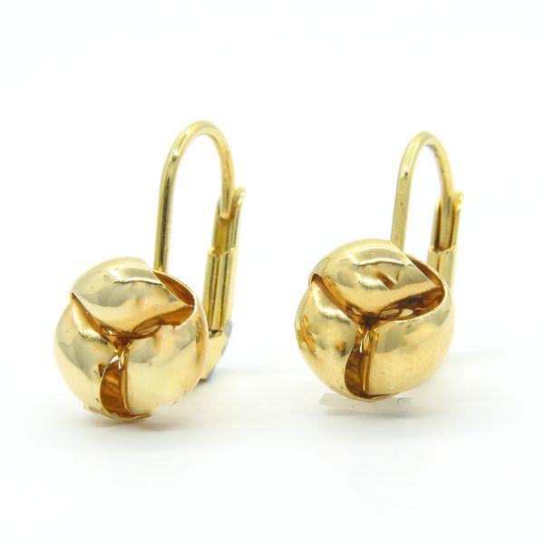 18k Yellow Gold Leverback Earrings Image 2 Arezzo Jewelers Elmwood Park, IL
