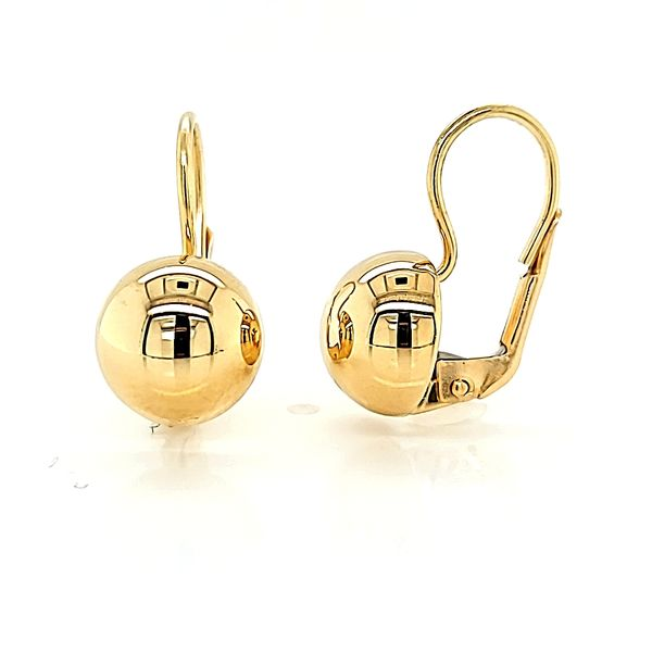 14k Yellow Gold Ball Leverback Earrings Arezzo Jewelers Elmwood Park, IL