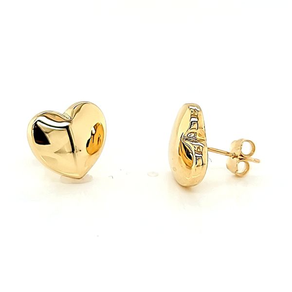14k Yellow Gold Big Heart Stud Earrings Image 3 Arezzo Jewelers Elmwood Park, IL