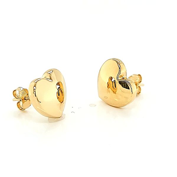 14k Yellow Gold Big Heart Stud Earrings Image 4 Arezzo Jewelers Elmwood Park, IL