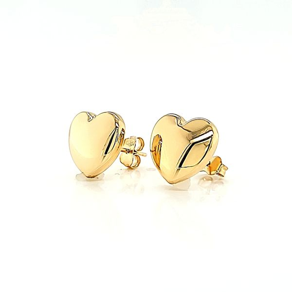 14k Yellow Gold Big Heart Stud Earrings Arezzo Jewelers Elmwood Park, IL