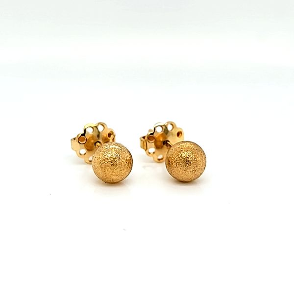 18k Yellow Gold Solid 6mm Ball Earrings Arezzo Jewelers Elmwood Park, IL