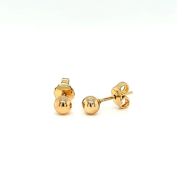18k Solid 4.5mm Ball Stud Earrings Image 2 Arezzo Jewelers Elmwood Park, IL
