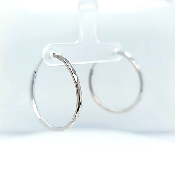 14k White Gold 30mm Endless Hoop Earrings Image 2 Arezzo Jewelers Elmwood Park, IL