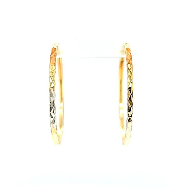 14k Tri Color Gold 25mm Diamond Cut Endless Hoop Earrings Image 2 Arezzo Jewelers Elmwood Park, IL