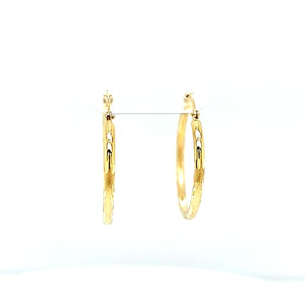 14k Yellow Gold 25mm Diamond Cut Hoop Earring Arezzo Jewelers Elmwood Park, IL