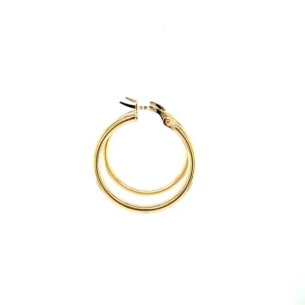 14k Yellow Gold 25mm Plain Hoop Earrings Image 3 Arezzo Jewelers Elmwood Park, IL